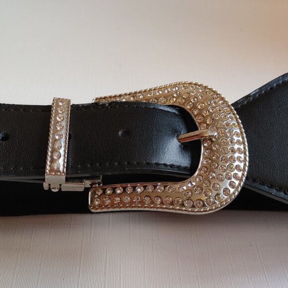 Wellness Belts Weighted Fashion Belt Women's 42M Black with Bling - Picture 3 of 10